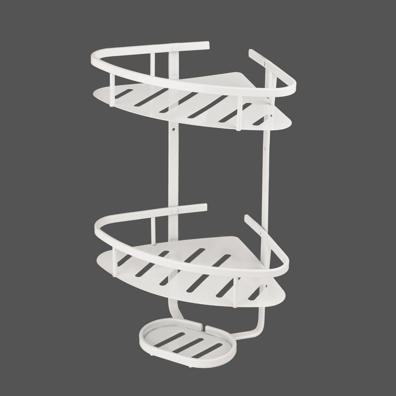 خرید جا صابونی کنج دو طبقه سفید فروشگاه دکوسام فروشگاهی به وسعت ایران